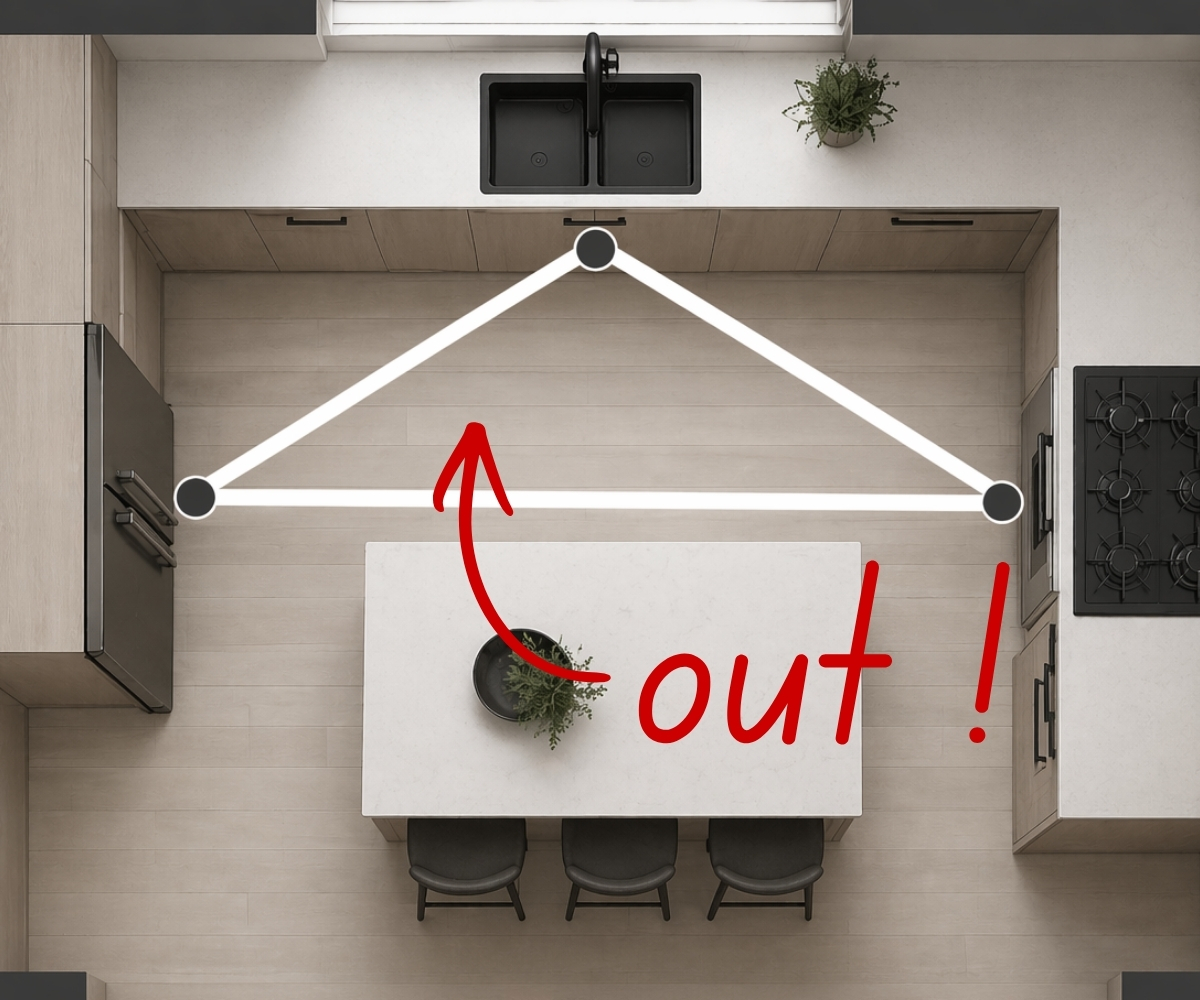 kitchen triangle is out